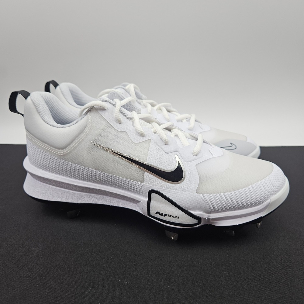 Nike Force Zoom Trout 9 Elite Mens Sz 8.5 Baseball Cleats White Black FB2907-102